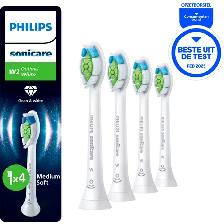 Philips Sonicare Optimal White Opzetborstels Wit HX6064/87 4 stuks