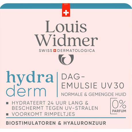 Louis Widmer Hydraderm Dagemulsie UV SPF30 Zonder Parfum 50 ML