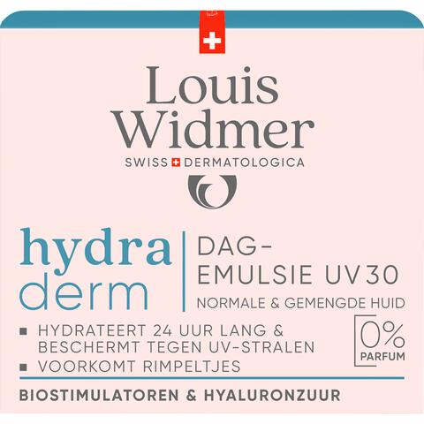 Louis Widmer Hydraderm Dagemulsie UV SPF30 Zonder Parfum 50 ML