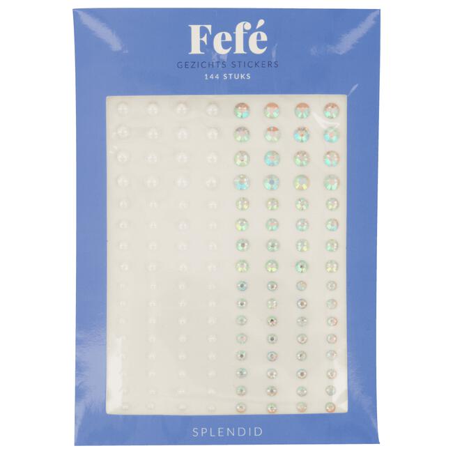 Splendid gezicht glitterstickers parel