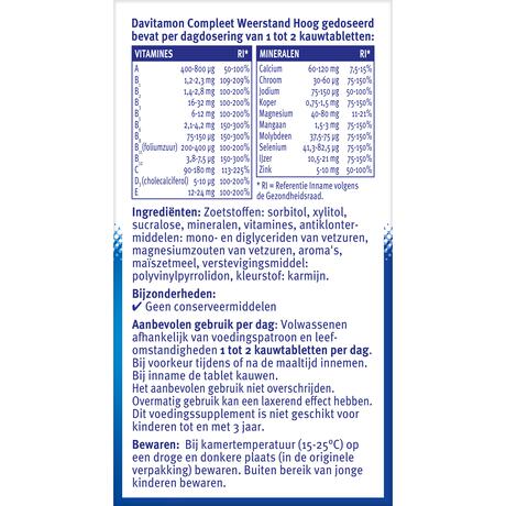 Davitamon Compleet Weerstand Forte 50 Kauwtabletten