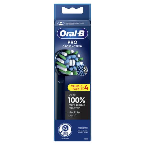 Oral-B Cross Action Opzetborstels Zwart - 4 Stuks