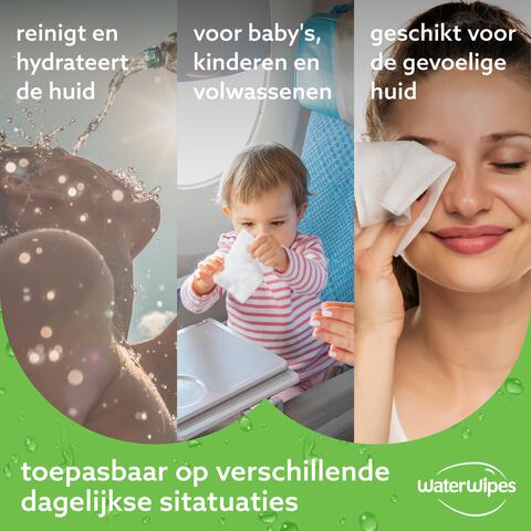 WaterWipes Hydrating Clean Billendoekjes 12x60 stuks