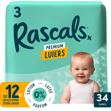 Rascals Premium Luiers Maat 3 6-11 KG 34 stuks