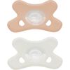 Difrax Fopspeen Natural Siliconen 0-6M Blossom/White 2 stuks