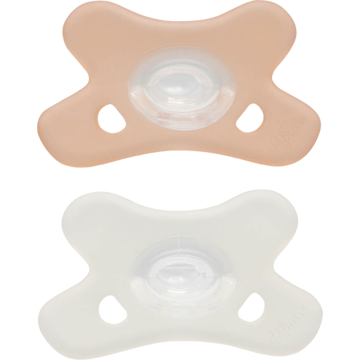 Difrax Fopspeen Natural Siliconen 0-6M Blossom/White 2 stuks