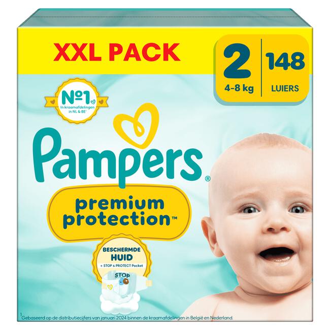 Pampers Premium Protection XXL Pack Luiers Maat 2 4-8 KG 148 stuks