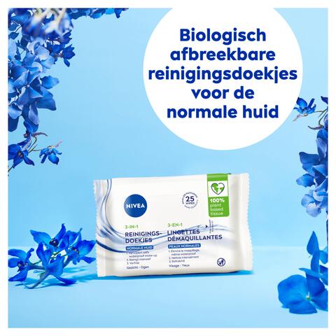 NIVEA 3-in-1 Verfrissende Reinigingsdoekjes 25 stuks