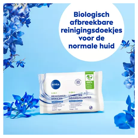 NIVEA 3-in-1 Verfrissende Reinigingsdoekjes 25 stuks