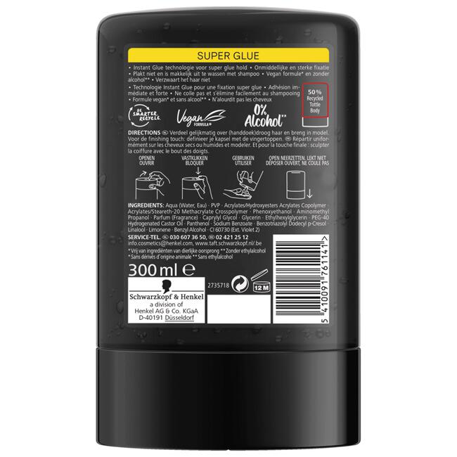 Taft Styling Gel Super Glue Gel 300 ML