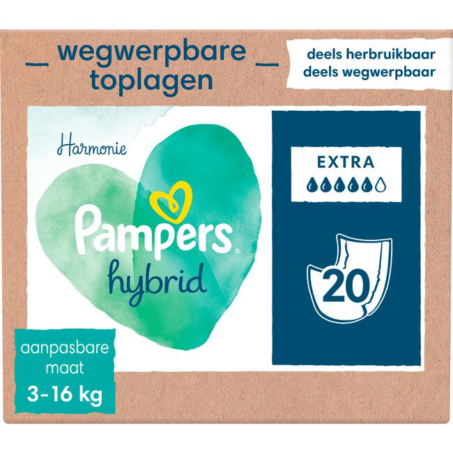 Pampers Harmonie Hybrid Wegwerpbare Toplagen Extra 20 stuks