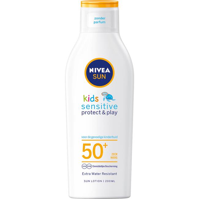 NIVEA SUN Kids Zonnebrand Protect & Sensitive Zonnemelk SPF 50+ 200 ML