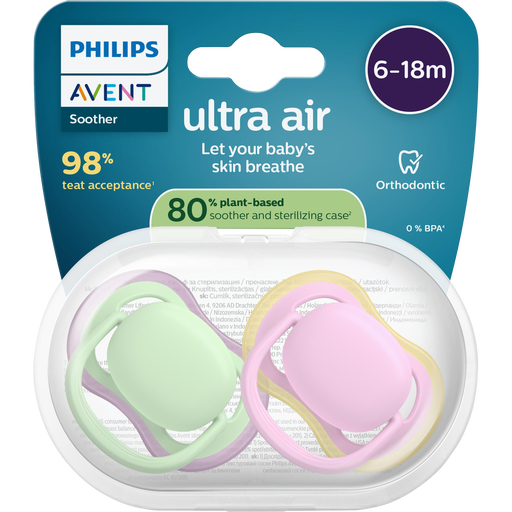 Philips Avent Fopspeen Ultra Air 6-18M SCF087/12 2 stuks