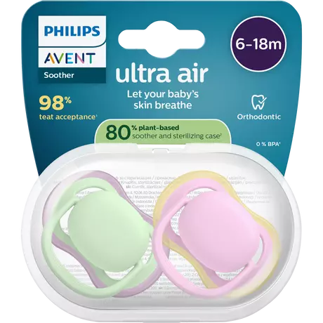 Philips Avent Fopspeen Ultra Air 6-18M SCF087/12 2 stuks