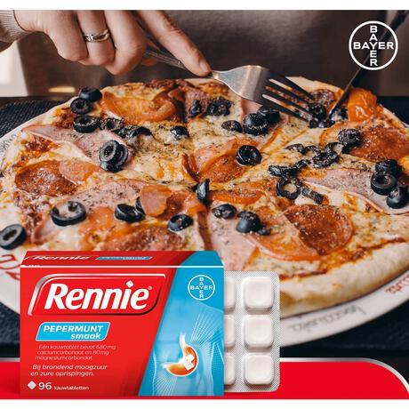Rennie Pepermunt Kauwtabletten Bij Brandend Maagzuur 96 stuks