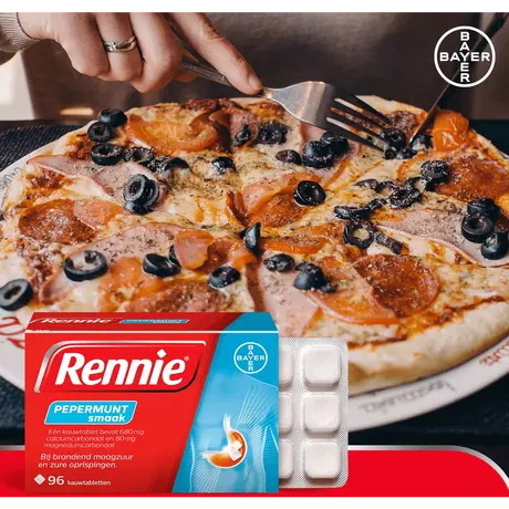 Rennie Pepermunt Kauwtabletten Bij Brandend Maagzuur 96 stuks