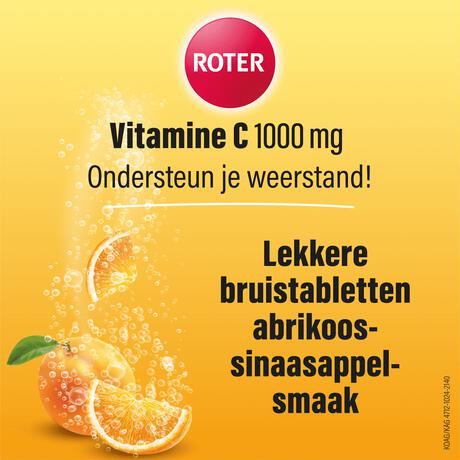 Roter Vitamine C Bruis 1000 mg Abrikoos-Sinaasappel 20 bruistabletten