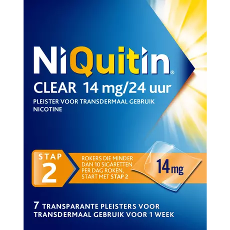 NiQuitin Clear Nicotine Pleisters Stoppen met roken 14 mg