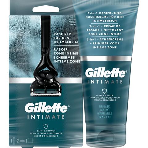 Gillette Intimate Razor 2UP en 2-In-1 Scheercrème + Reiniger Voor Intieme Zone