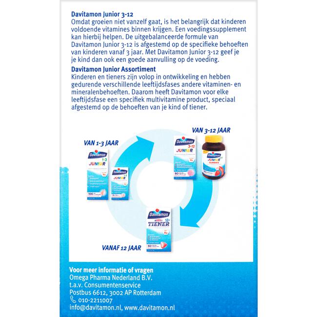Davitamon Junior 3-12 Kauwtabletten Bananensmaak