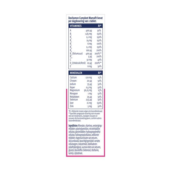 Davitamon Compleet Mamafit na Zwangerschap 60 Tabletten