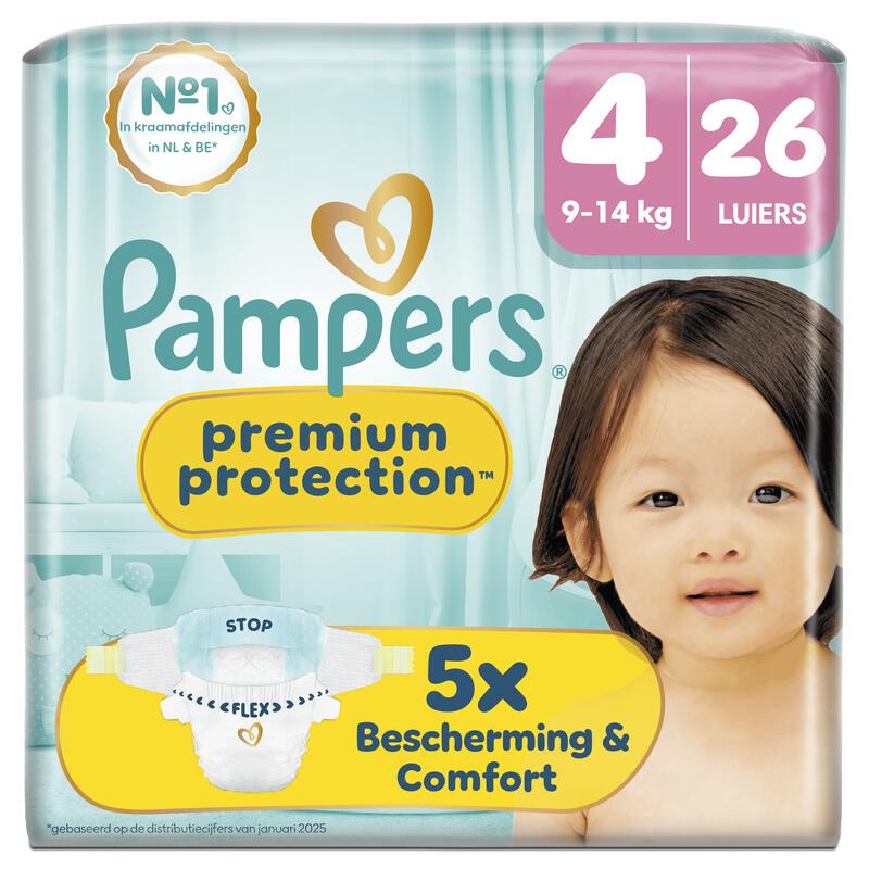 Pampers Premium Protection Luiers Maat 4 9-14 kg 26 stuks