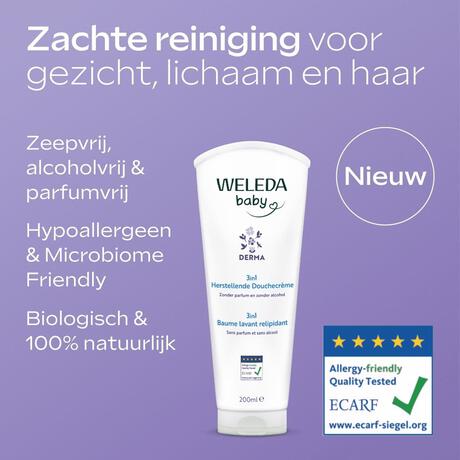 Weleda Baby Derma 3-in-1 Herstellende Douchecrème