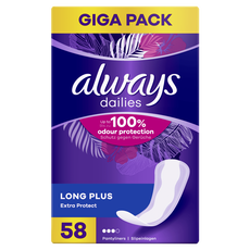 Always Dailies Extra Protect Inlegkruisjes Long Plus 58 Stuks