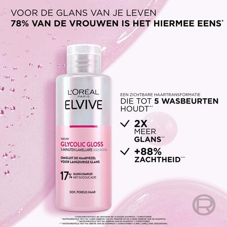 L'Oréal Paris Elvive Glycolic Hair Gloss 5 Minuten Lamellaire Verzorging 200 ML