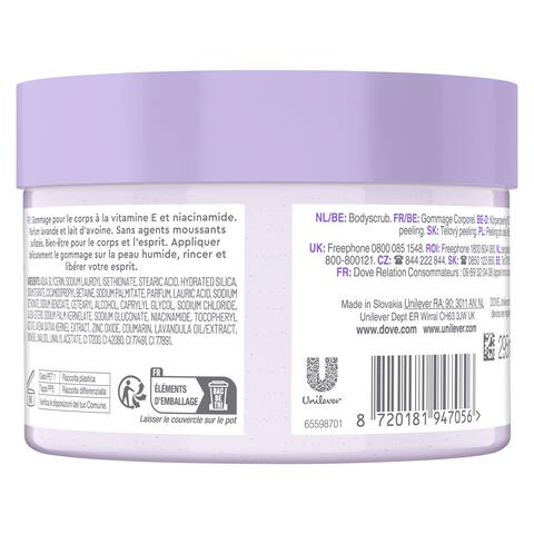 Dove Scrub Body+Mind French Lavender & Oat Milk 295 Ml