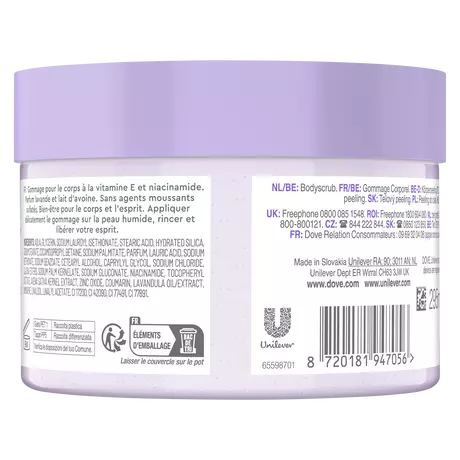 Dove Scrub Body+Mind French Lavender & Oat Milk 295 Ml