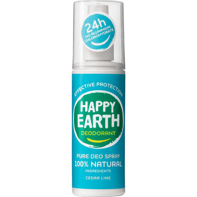 Happy Earth 100% Natuurlijke Deodorant Spray Cedar Lime 100 ML