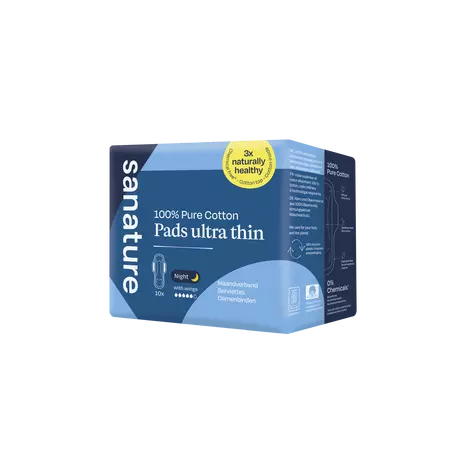 Sanature 100% Katoenen Maandverband Ultra Nacht 10 stuks