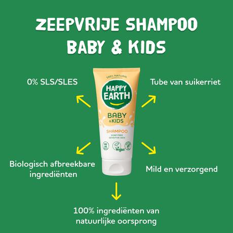 Happy Earth Zeepvrije Shampoo Baby & Kids 200 ml