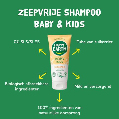 Happy Earth Zeepvrije Shampoo Baby & Kids 200 ml