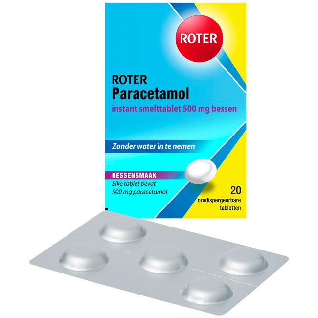 Roter Paracetamol smelttablet 500 mg 20 tabletten
