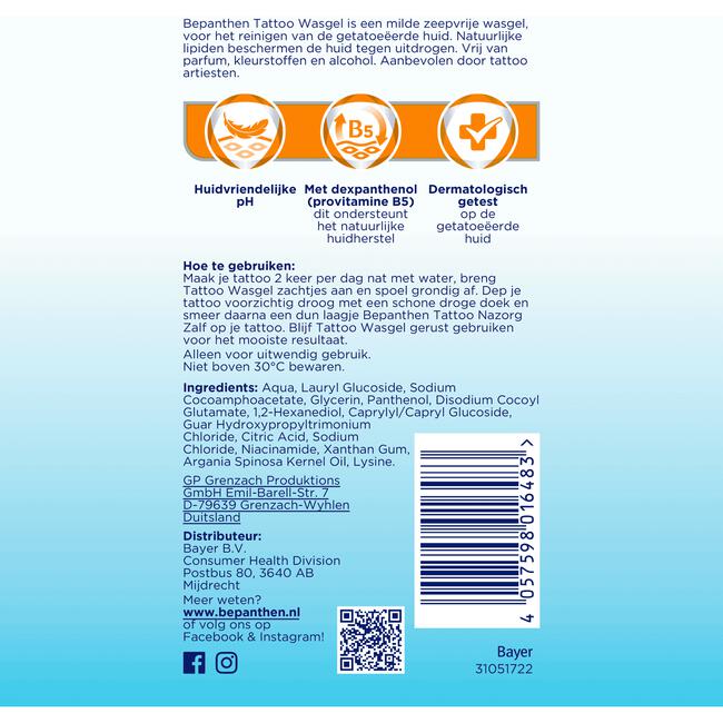 Bepanthen Tattoo Wasgel 200 ML