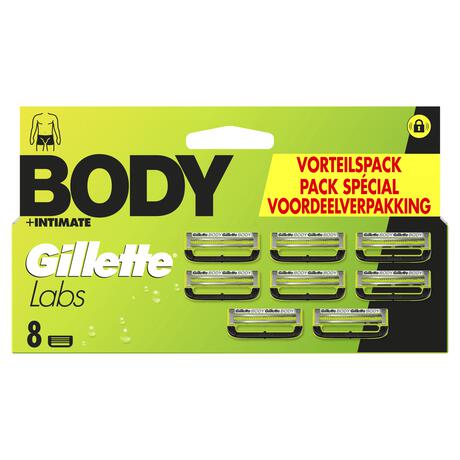 GilletteLabs Body + Intimate Navulmesjes 8 stuks