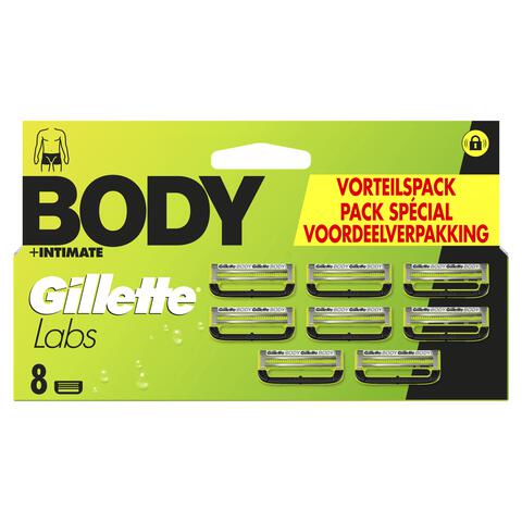 GilletteLabs Body + Intimate Navulmesjes 8 stuks