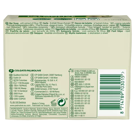 Palmolive Naturals Moisture Care Melk & Olijf Blokzeep 4x90 gram