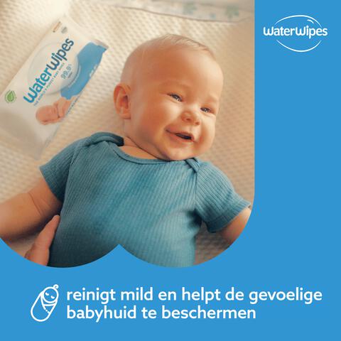 WaterWipes Billendoekjes Plasticvrij Gevoelige Huid Voordeeldoos 12x60 stuks