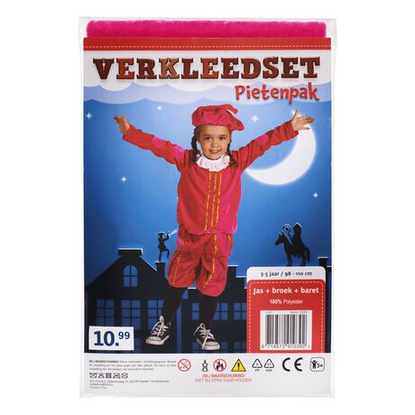 Pietenpak Roze Rood 98 - 110 cm