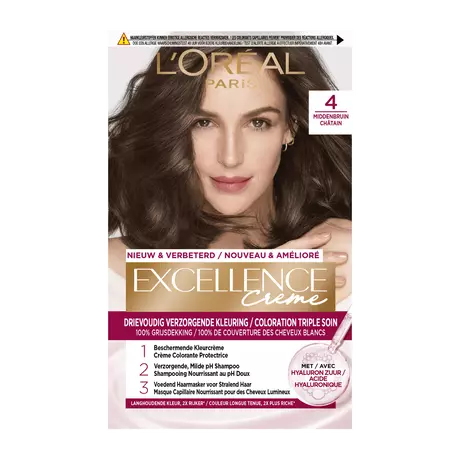 L'Oréal Paris Excellence Crème Verzorgende Kleuring 4 Middenbruin