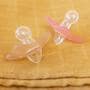 Difrax Fopspeen natural siliconen 6-12M Raspberry/Caramel