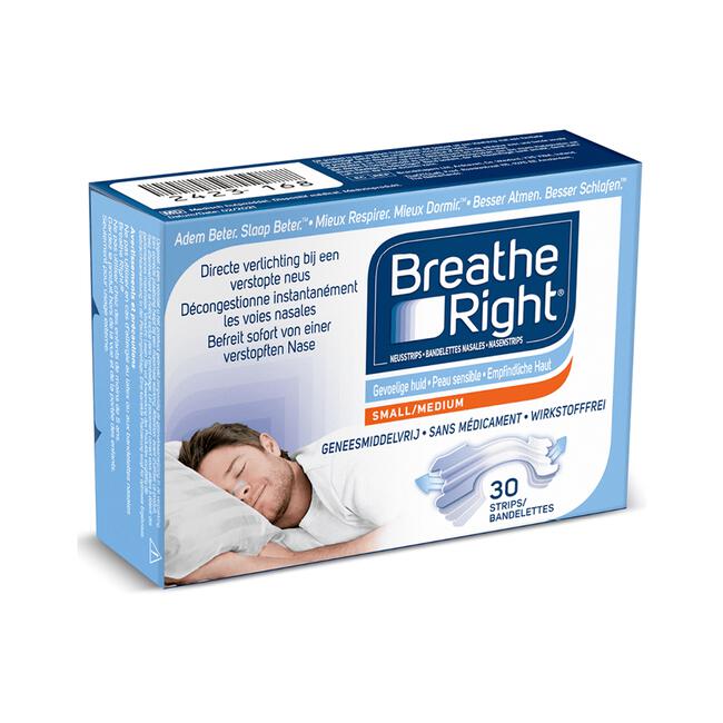 Breathe Right Neusstrips Small/Medium 30 stuks