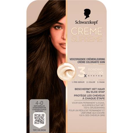Schwarzkopf Creme Supreme Haarkleuring 4-0 Natuurlijk Donkerbruin
