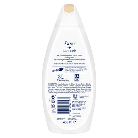 Dove Caring Bath Sheaboter & Vanille Badcrème 450 ml
