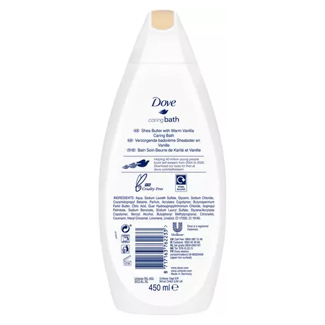 Dove Caring Bath Sheaboter & Vanille Badcrème 450 ML