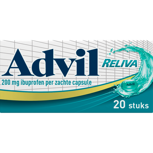 Advil Reliva Liquid 200 MG Ibuprofen voor Pijn en Koorts Capsules 20 stuks
