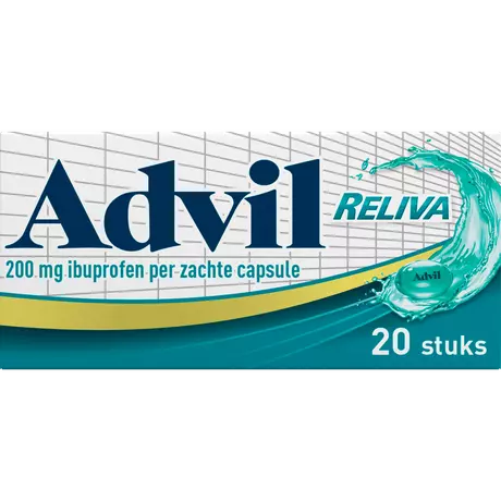 Advil Reliva Liquid 200 MG Ibuprofen voor Pijn en Koorts Capsules 20 stuks